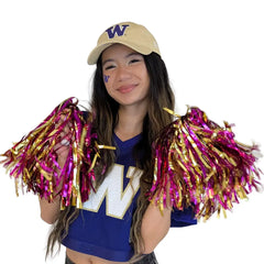 Neil Purple Gold Pom Pom w/ Handle