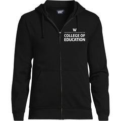Photo of Lands' End Unisex UW College of Education Full Zip Hoodie Sweatshirt.