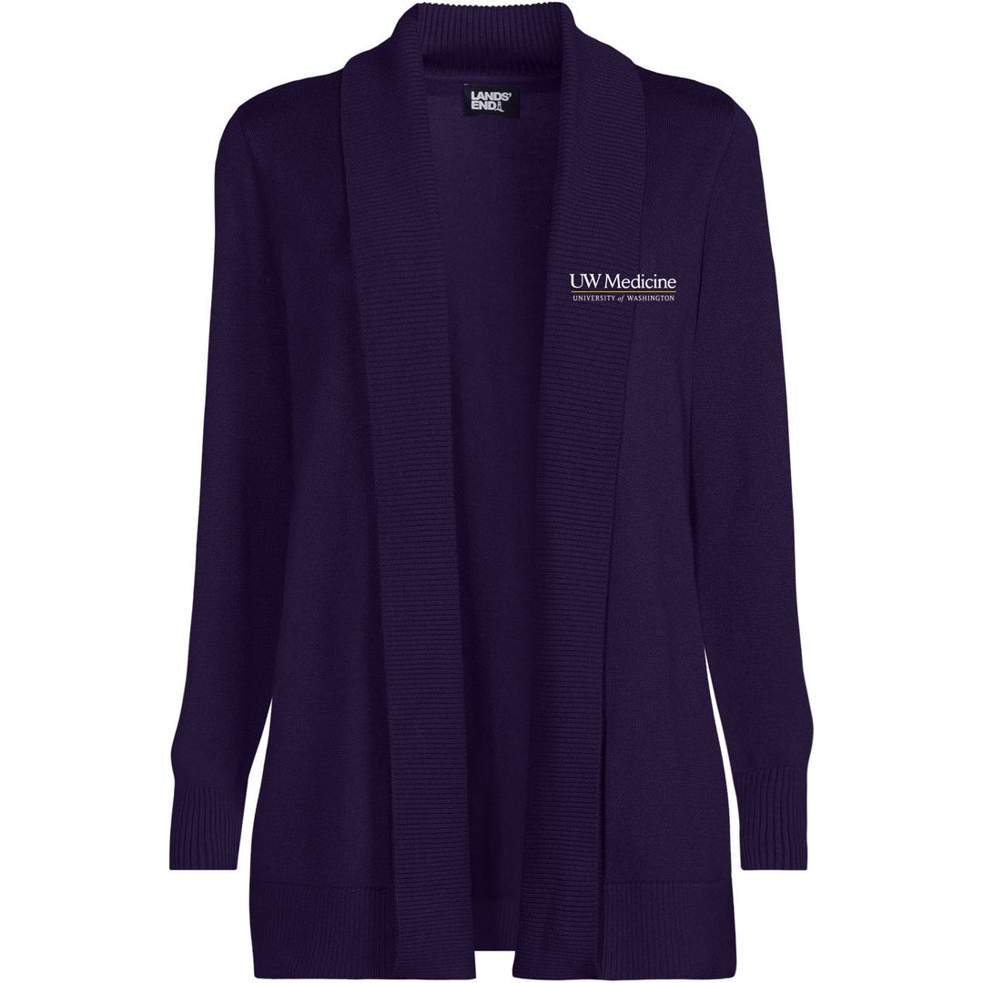 Lands' End Women's UW Medicine Cotton Modal Shawl Collar Cardigan Sweater