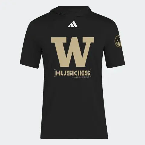adidas Men's Washington Huskies Honor Support 2025 Strategy D4T Hooded Tee