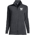 Lands' End Women's UW Bothell Thermacheck Fleece Full Zip Charcoal thumbnail
