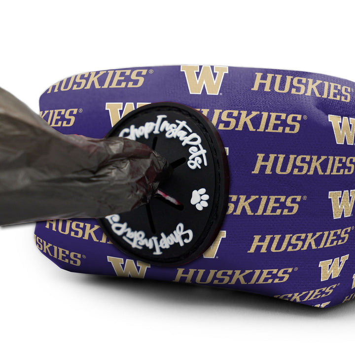 ShopInstaPets Purple W WA Huskies Waste Bag Holder