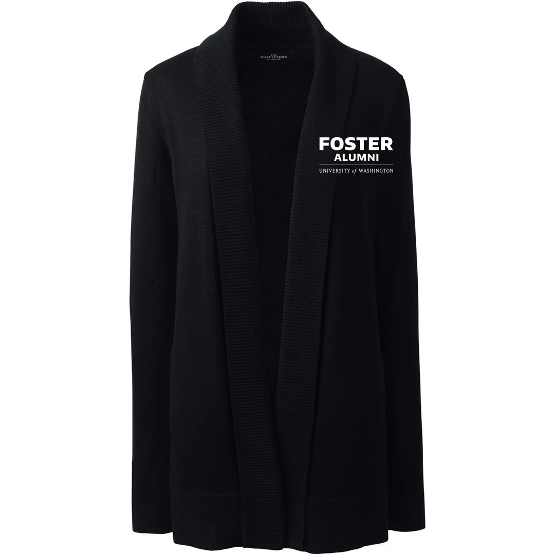 Lands' End Women's UW Foster Alumni Cotton Modal Shawl Collar Cardigan Sweater
