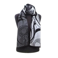 Photo of Native Northwest Octopus Brushed Silk Scarf.