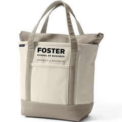 Lands' End Natural Canvas UW Foster School of Business Zip Top Tote Bag Hover