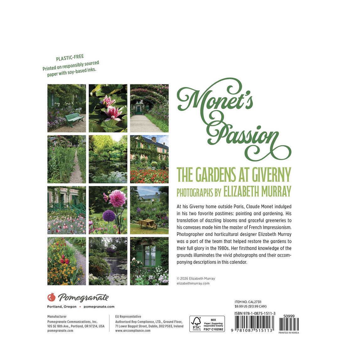 Monet's Passion The Gardens at Giverny 2027 Mini Wall Calendar