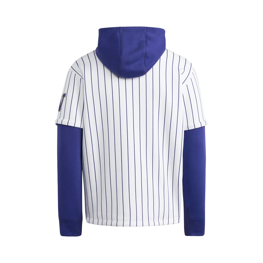 adidas Men's Huskies Pinstripe Baseball Jersey Pullover Hoodie