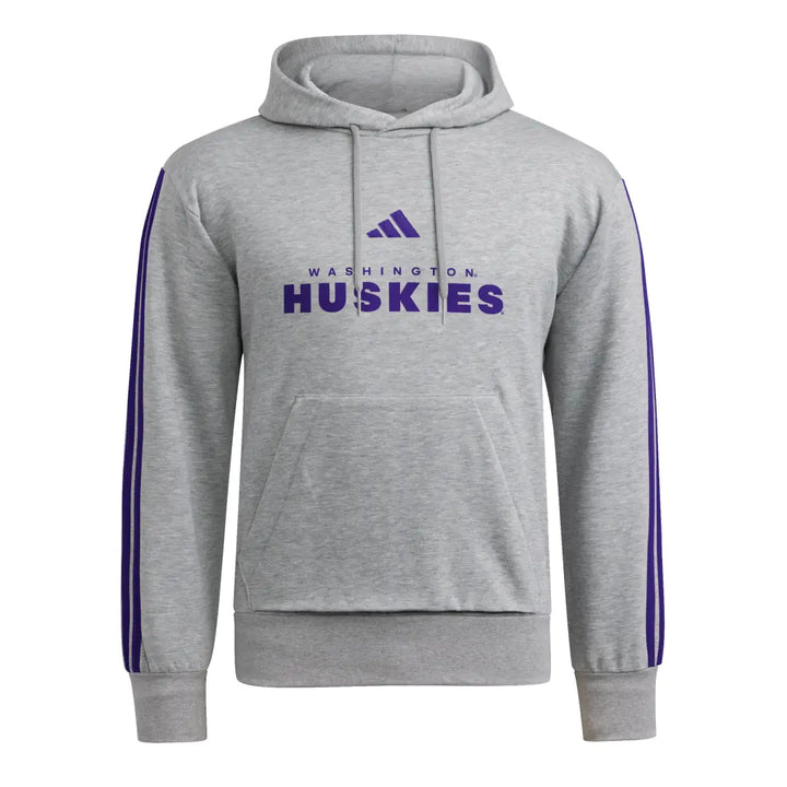adidas Men's Washington Huskies SS26 Gold Stripe Pullover Hoodie