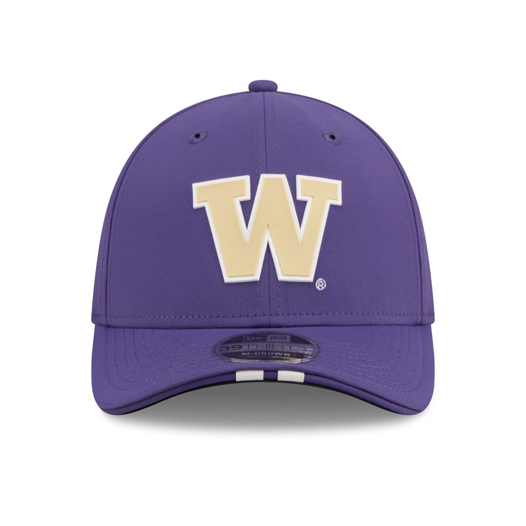 New Era Purple Washington Huskies 39Thirty ASSIST Silicone Logo Stretch Fit Hat