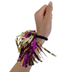Photo of Jardine Purple Gold Hair Wrist Pom Pom.