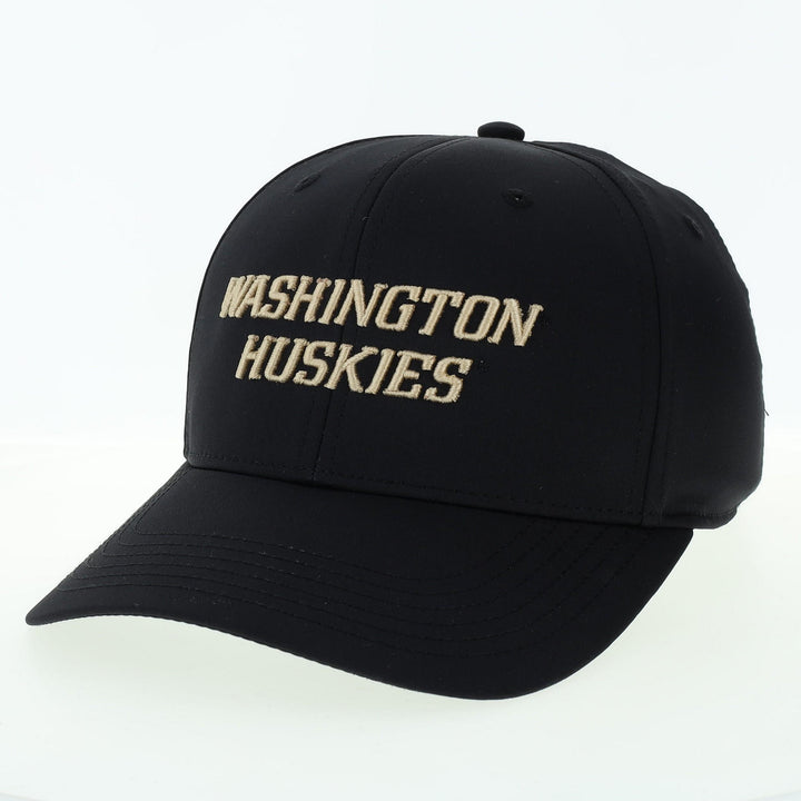 Legacy Black Washington Huskies Wordmark Back 9 Stretch Fit Hat