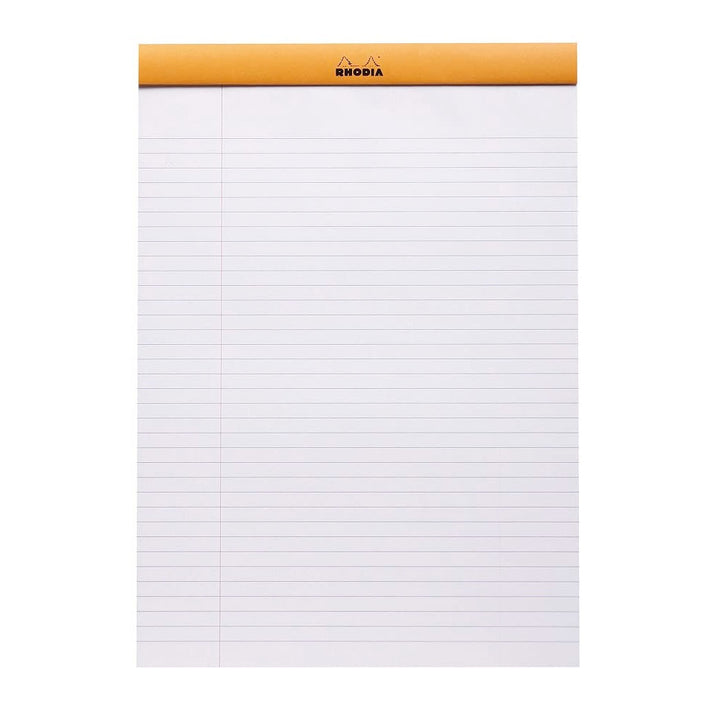 Rhodia Orange 8.25"x11.75" Lined Margin Top Notepad 80ct