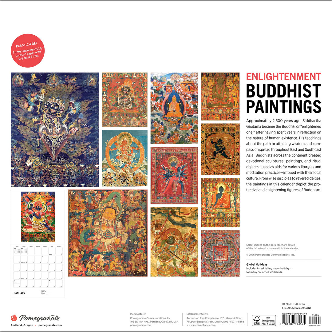 Enlightenment Buddhist Paintings 2027 Wall Calendar