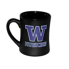 RFSJ Matte Black W Huskies Diner Ceramic Mug 16oz