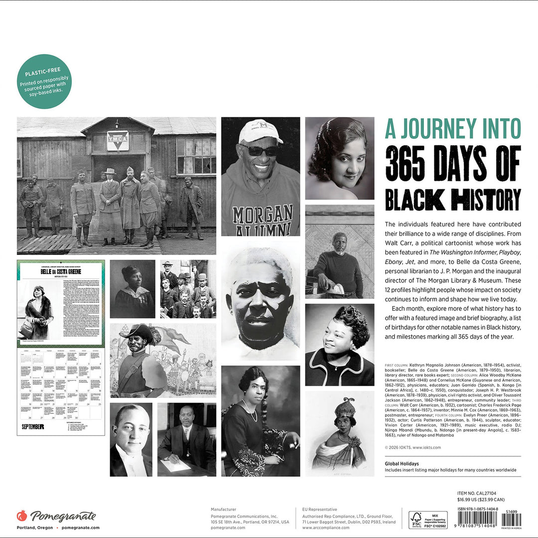 A Journey into 365 Days of Black History 2027 Wall Calendar