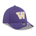 New Era Purple Washington Huskies 39Thirty Stretch Fit Hat Front Side View thumbnail
