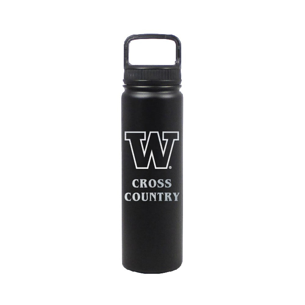 DROP SHIP Nordic Black W Cross Country Insulated Stainless Steel Bottle 24oz