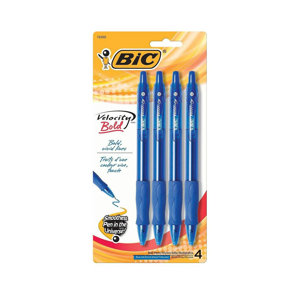 Bic Atlantis Velocity 1.6mm Bold Point Ballpoint Pen 4ct
