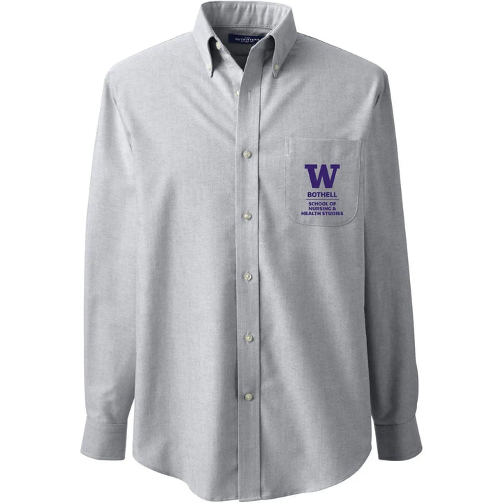 Lands' End Men's UW Bothell Nursing & Health Studies Long Sleeve Button Down Oxford Shirt