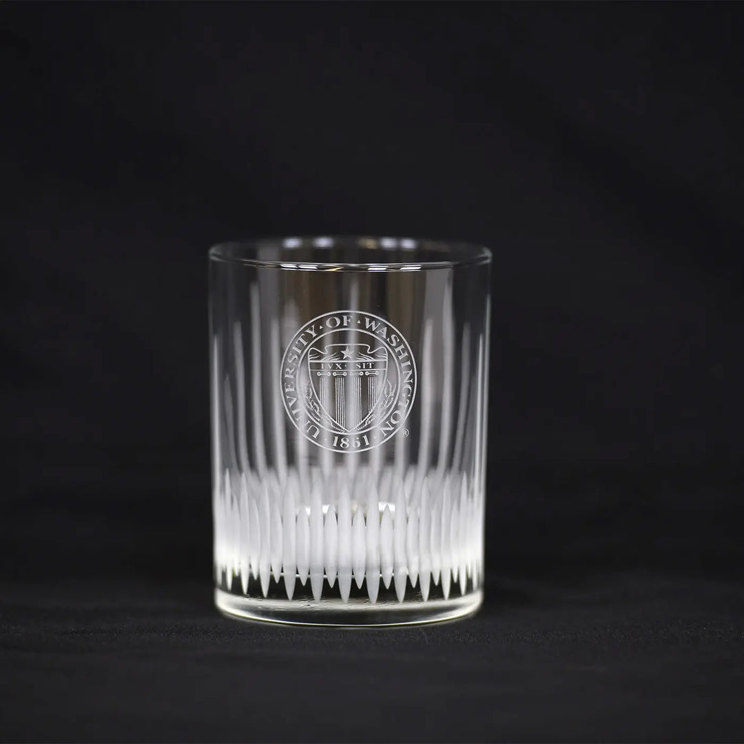 RFSJ University of Washington Official Seal Spear-Cut Etched Rocks Glass 14oz