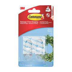 Command Clear 2lb Capacity Medium Hooks 2 Pack