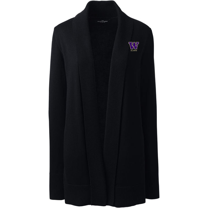 Lands' End Women's UW Alumni Cotton Modal Shawl Collar Cardigan Sweater