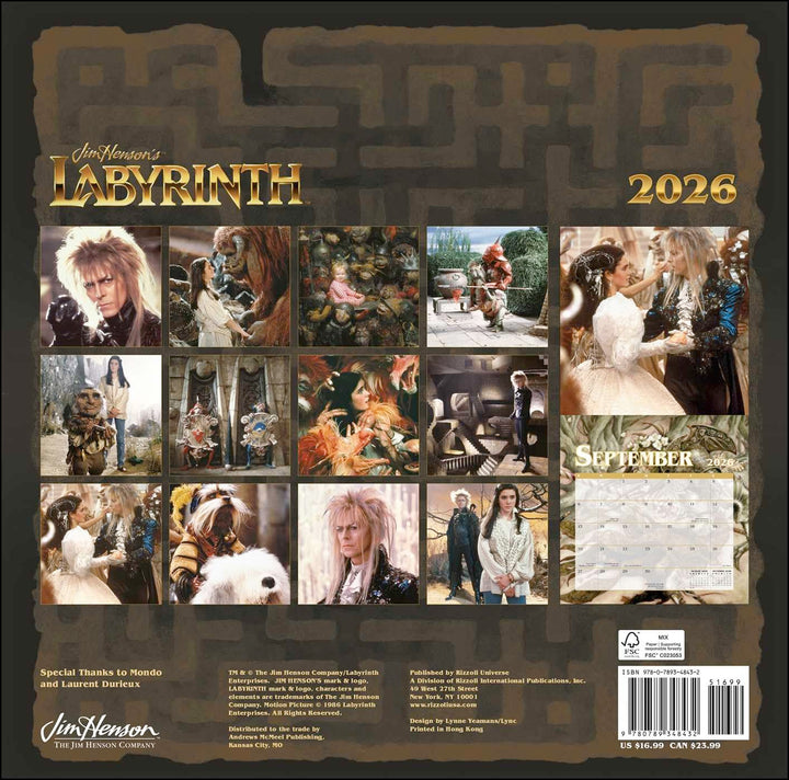 Jim Henson’s Labyrinth 2026 Wall Calendar with Poster
