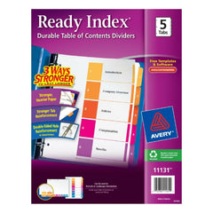 Photo of Avery Multicolor Ready Index 5 Tab Binder Dividers.