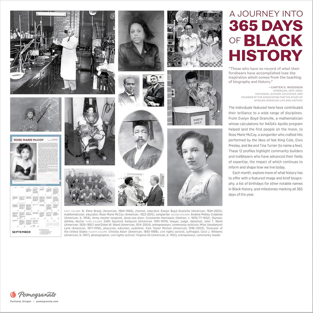 A Journey into 365 Days of Black History 2026 Wall Calendar