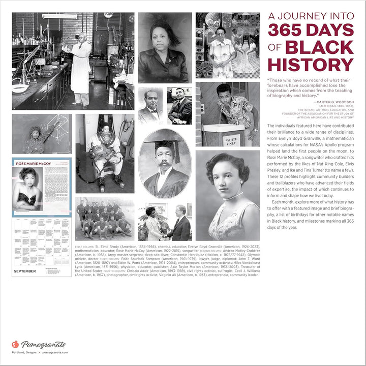 A Journey into 365 Days of Black History 2026 Wall Calendar
