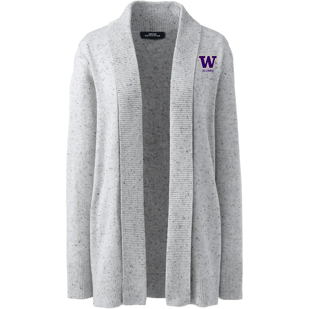 Lands' End Women's UW Alumni Cotton Modal Shawl Collar Cardigan Sweater