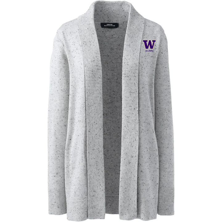 Lands' End Women's UW Alumni Cotton Modal Shawl Collar Cardigan Sweater