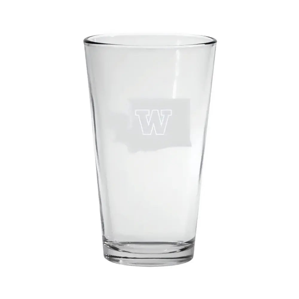 RFSJ W Washington State Outline Etched Pint Glass 16oz