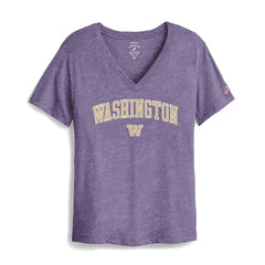 Photo of League Women's Washington W Intramural Boyfriend V-neck Tee#color_purple.