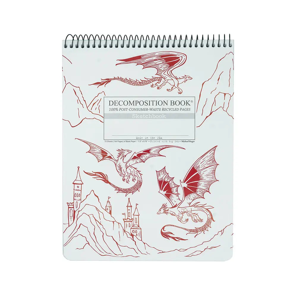Decomposition Dragons 9.75" x 7.5" Blank Top Spiral 72ct