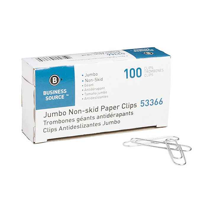 Business Source Jumbo Non-skid Paper Clips 100 Pack