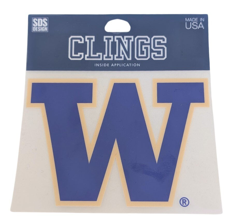 SDS W Purple Fill Gold Outline Cling Inside Decal 5"