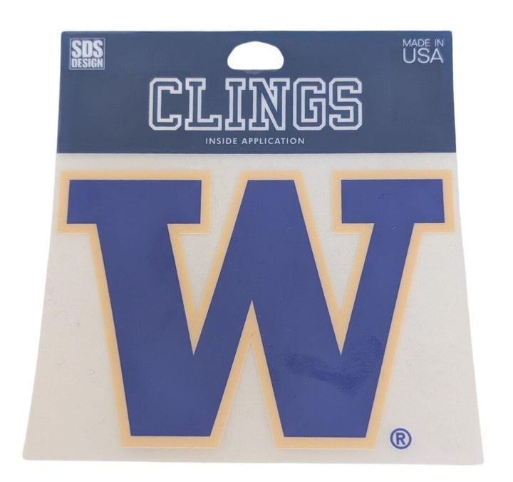 SDS W Purple Fill Gold Outline Cling Inside Decal 5"