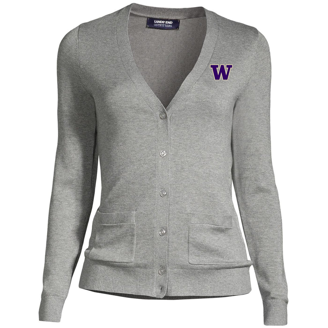 Lands' End Women's UW Cotton Modal Long Sleeve V-neck Cardigan Sweater