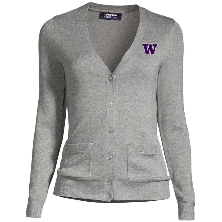 Lands' End Women's UW Cotton Modal Long Sleeve V-neck Cardigan Sweater