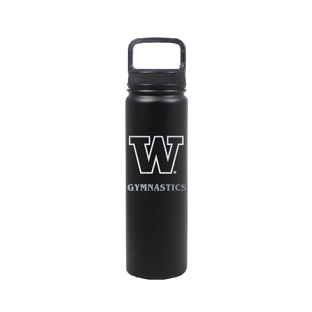 DROP SHIP Nordic Black W Gymnastics Insulated Stainless Steel Bottle 24oz