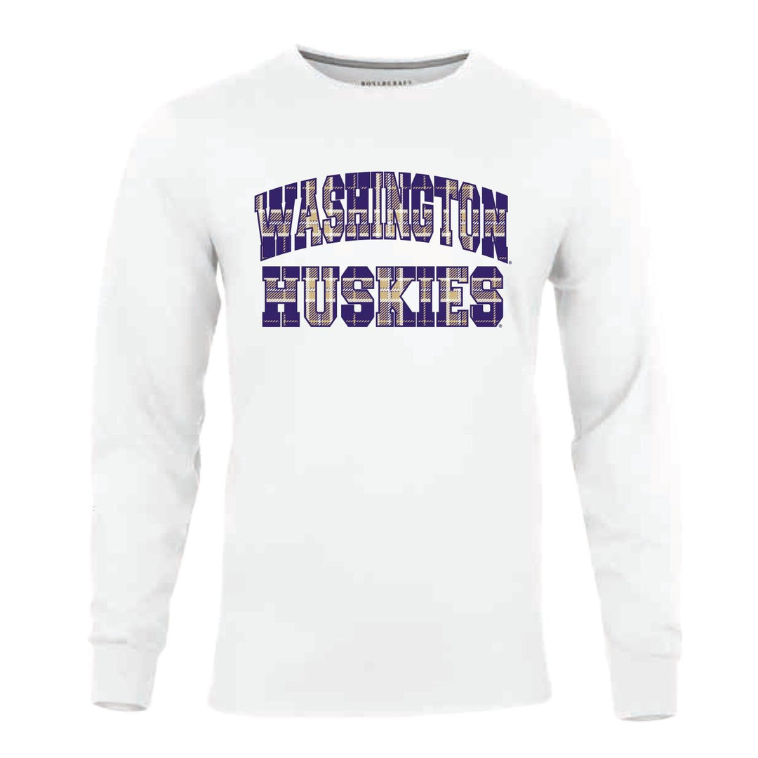 Boxercraft Men's Washington Huskies Plaid Print Long Sleeved Tee