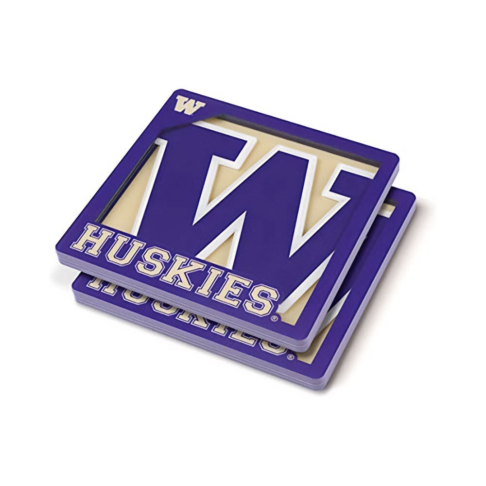 You the Fan Washington Huskies 3D Logo Series Coasters 2pk