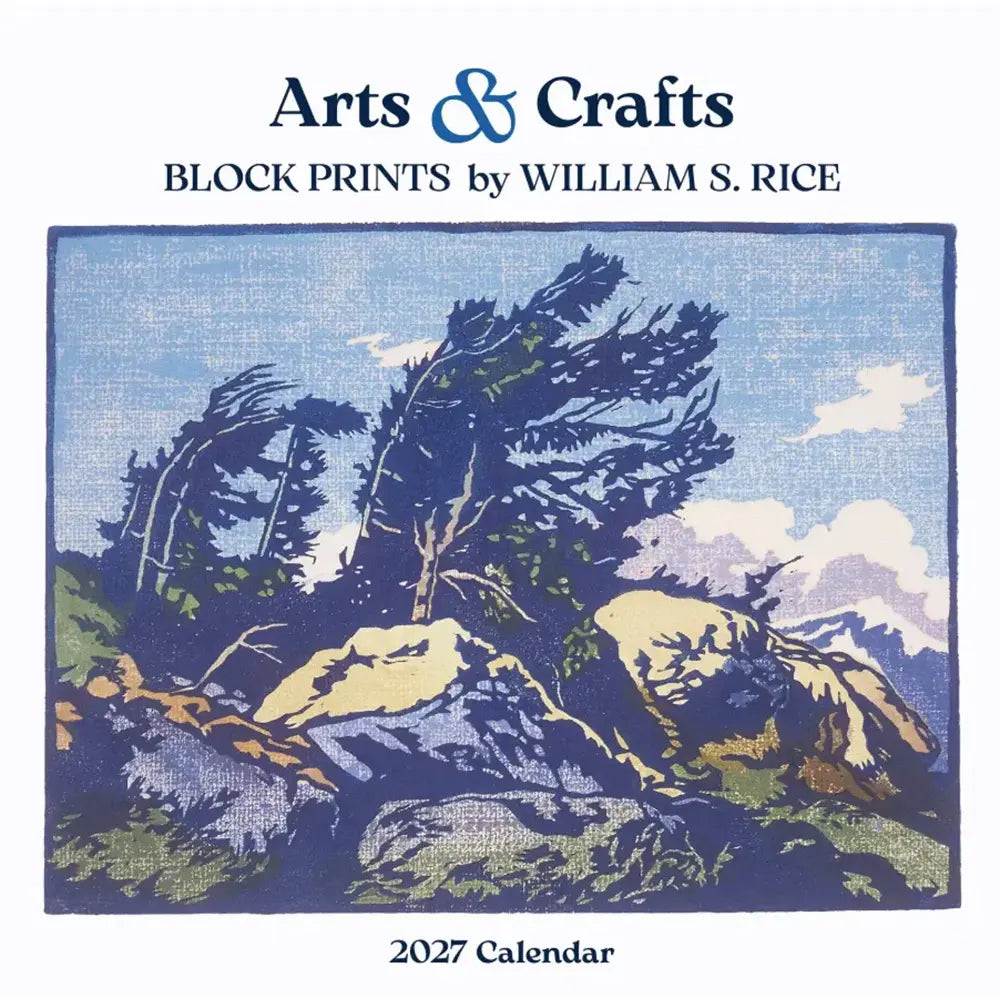 Arts & Crafts Block Prints by William S. Rice 2027 Wall Calendar