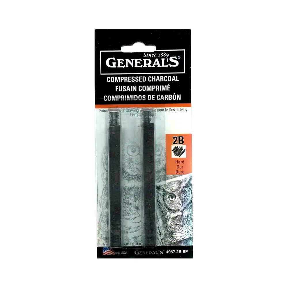 General's Compressed 2B Charcoal 2 Pieces