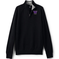 Lands' End Unisex UW Alumni Cotton Modal Quarter Zip Sweater
