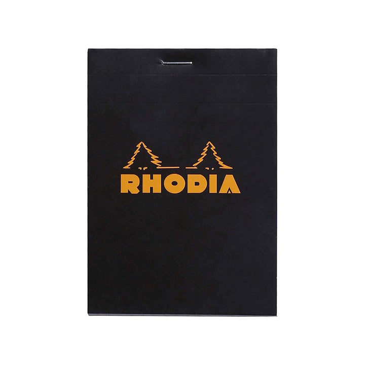 Rhodia Black 3-3/8"x4-3/4" 5x5 Quad Graph Top Stapled 80ct