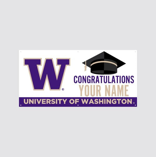 DROP SHIP CDI W CUSTOMIZED Congratulations U of WA Vinyl Banner 4' x 8'