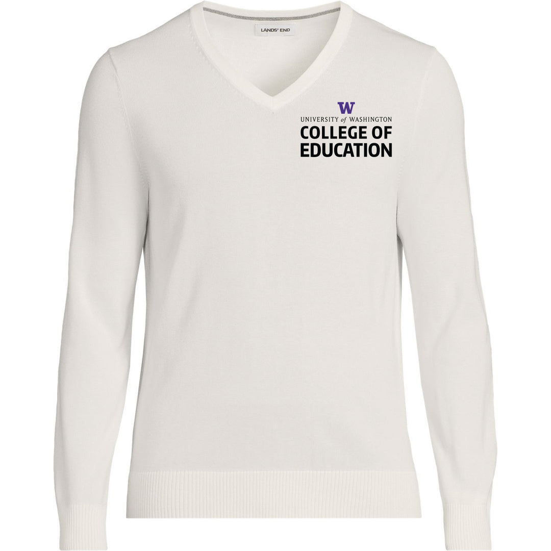 Lands' End Unisex UW College of Education Cotton Modal V-neck Pullover Sweater