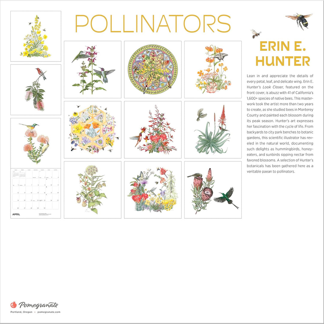 Erin E. Hunter: Pollinators 2026 Wall Calendar